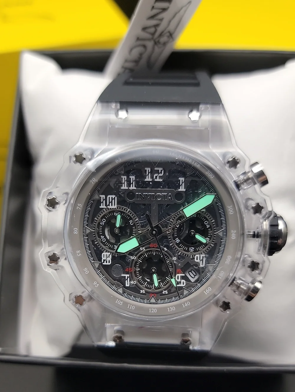🏁 NEW Invicta F2 Racing Vaulthan Men's Watch - 44mm Clear White Black 69681